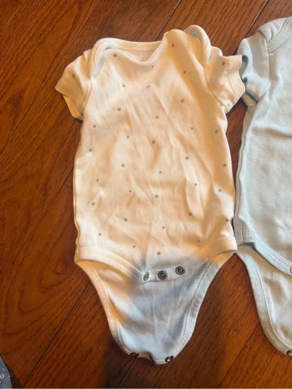 Baby Blue and Gray onesie and pajamas bundle of 8 pieces.  newborn size